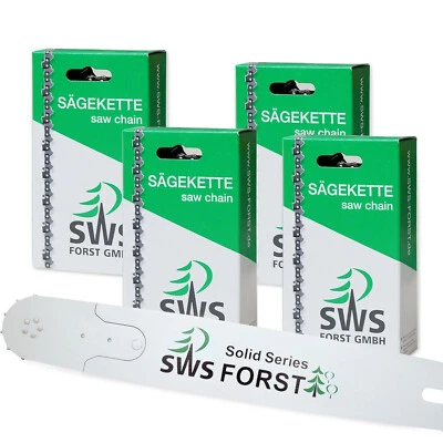 SWS FORST GMBH Satz 1+4 VM Sägeketten SWS Solid Vollstahlschiene 50cm 72TG 1,6mm kompat. Stihl