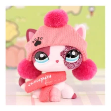Mini Pet Shop LPS Pink Shorthair Cat #2291 with lps Accessories Kids Gift Rare