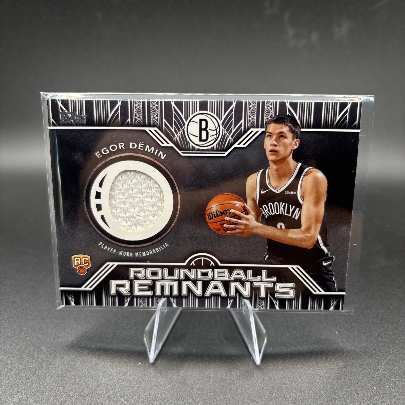 2025-26 Topps Egor Demin Rookie Roundball Remnants RC Jersey #RRR-ED Nets