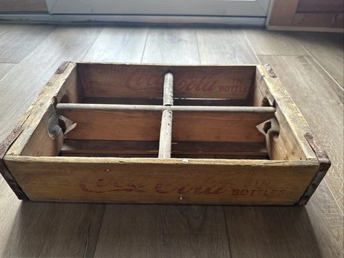 Vintage 1950s Coca-Cola Wooden Soda Crate “Drink Coca-Cola In Bottles”