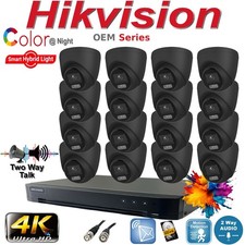 4K Hikvision AI Smart DVR OEM Two Way Audio Hybrid ColorVu 4K CCTV Camera System