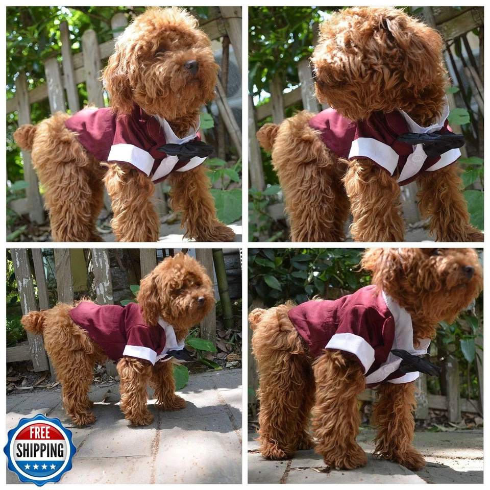 Disfraz de mascota Lovelonglong traje de perro esmoquin formal con pajarita negra para grande  Foto 3 de 4