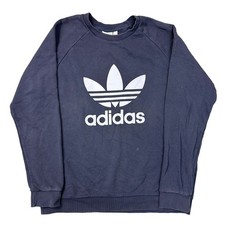 Adidas Sweatshirt 90s Retro Y2K Blue Jumper Mens Large