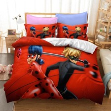 Roter Marienkäfer Superheldin Bettwäsche Set 28.Individuell Bettbezug+Kissenbez.