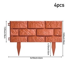 Stone Brick Lawn Edging Set Plastic Flexible Garden Grass Path Edge Border Fence