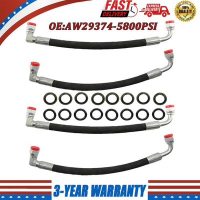 #ad #ad Hydraulic Hose w 90° Fittings Fit For John Deere Tractor Loader AW29374 5800PSI $67.89