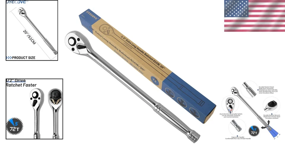 1/2" Drive Long Handle Socket Wrench - 20"/51cm - Image 2 of 4