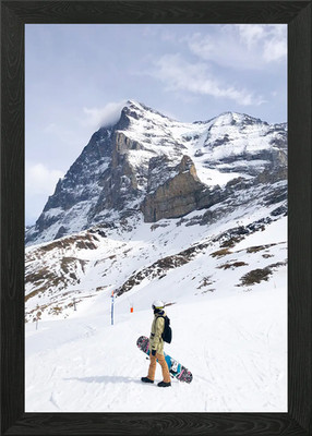 Schnee Volk Berg Sonne Gerahmtes Wandbild Poster Leinwanddruck Bild