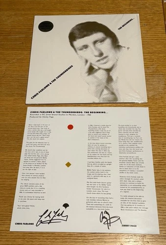 SIGNED By JIMMY PAGE & CHRIS FARLOWE Vinyl Lp Autograph Insert Led Zeppelin NEW