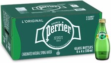 Perrier Sparkling Natural Mineral Water – 24 x 300ml Bottles | Zero Sugar & Calo