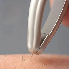 1pc Stainless Steel Round Head Tweezers Eyebrow Facial Hair Tool - NEW
