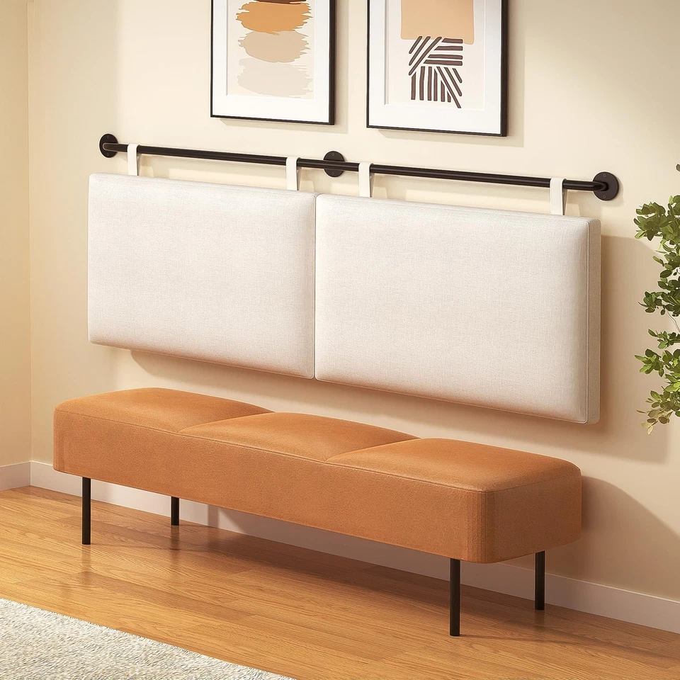 特大号床头板,壁挂式床头板带亚麻内饰悬挂... — 第 4/4 张图片