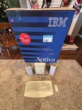 IBM Aptiva E Series 240 Original Box, Keyboard, Mouse, Speakers Vintage Win 98