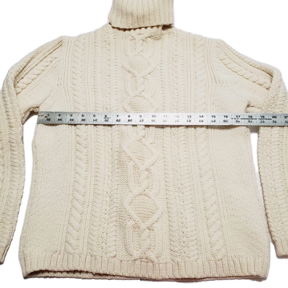 Suéter Paul James Damas Tostado Tejido con Cable Cuello Alto Talla Mediana Lana  Foto 3 de 4