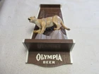 OLYMPIA BEER WILDLIFE SIGN MOUTAIN LION VINTAGE RARE NICE! 16" x 9" 70's