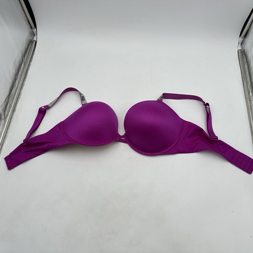 Reggiseno Victoria's Secret 38DD rosa molto sexy push-up/bomba con cinturino strass