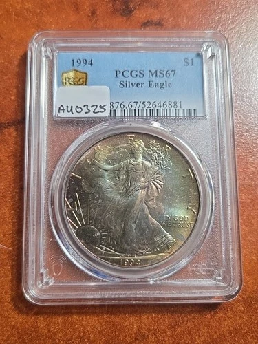 1994 Silver Eagle PCGS MS67 Toned