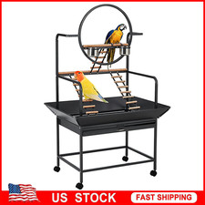 Bird Playstand, 66''H Birdcage Stand Activity Play Center with Perches  Ladders