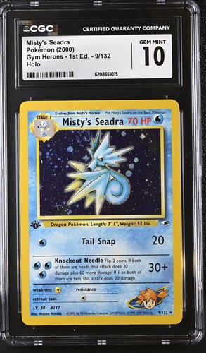 Misty's Seadra (1st Edition) graded CGC 10 for sale on eBay