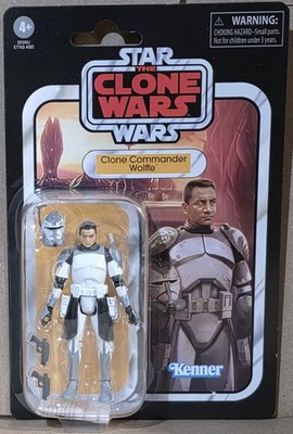 Star Wars Vintage 3.75'' The Clone Wars Clone Commander Wolffe Hasbro VC168