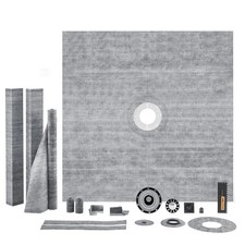 VEVOR Shower Curb Kit Shower Pan Kit 72x72" w/ 2" Central Flange ABS Waterproof