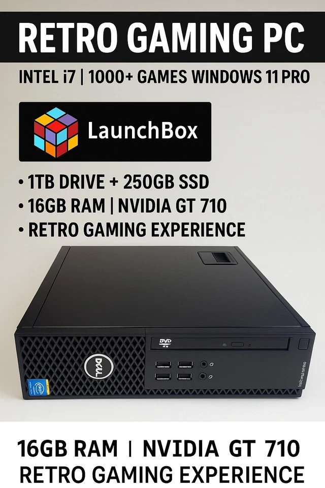 PC I7  1000+RetroGames-1TB  Drive-SSD 250 Win 11 Pro - 16GB RAM, NVIDIA GT 730 - Image 2 of 4