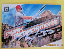 MIKE TROUT/2019 PANINI#PP-12/OPTIC/PEAK PERFORMERS/AUTO/NRMT/WHITE INK