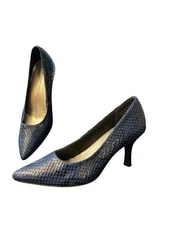 Christian Siriano for Payless Blue Heel Pumps Snakeskin Size 6 Elegant Sleek