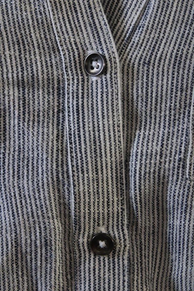 Splendid Womens Button Front Collared Striped Fringe Romper Blue Size Medium - Image 4 of 4