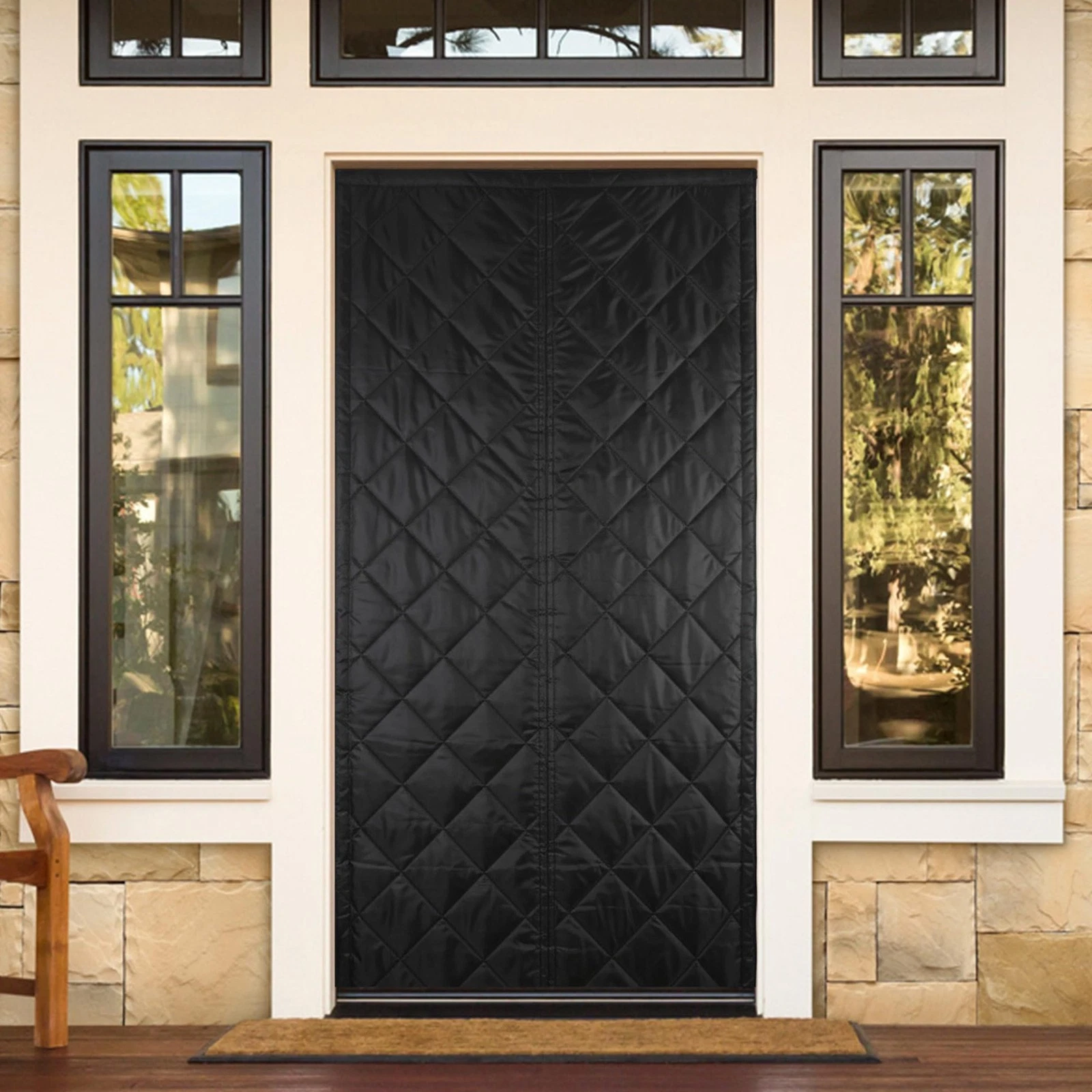 FortiTooi Magnetic Thermal Insulation Door Curtain, 80 x 200 200x80, Black