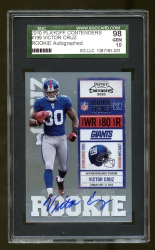 Victor Cruz [Autograph] #199 2010 Playoff Contenders card