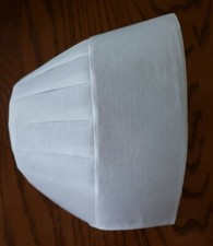 AMISH WOMEN WHITE BONNET 16" KAPP PRAYER COVERING 6'' DEEP HANDMADE -NO TIES