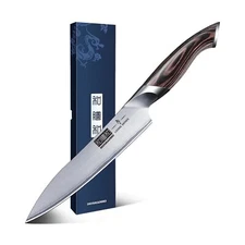 6 Inch Kitchen Knife, Ultra Sharp Japanese AUS-10 Stainless Steel Chef Knife,...