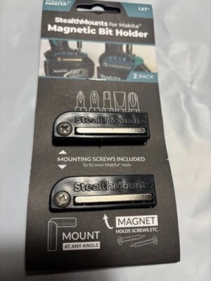 StealthMount Makita Magnetic Bit Holder - 2 Pack Drill Bit Organizer Black