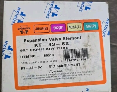 Sporlan Power Element 5' Cap KT-43-SZ 180318 