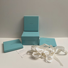 Lot of 4 TIFFANY  CO Empty Gift Boxes, Gift Card Envelopes, and Ribbon