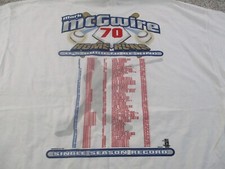 Vintage STARTER Mark McGwire 70 HOME RUNS 1998 White T Shirt Extra Large NWT