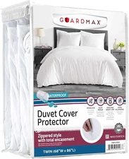 Guardmax Waterproof White Zippered Duvet Cover