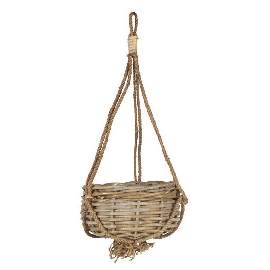 Wandbehang Rattan Korb Mit Kunststoff Innen Und Jute Schnur Von Ib Laursen-image