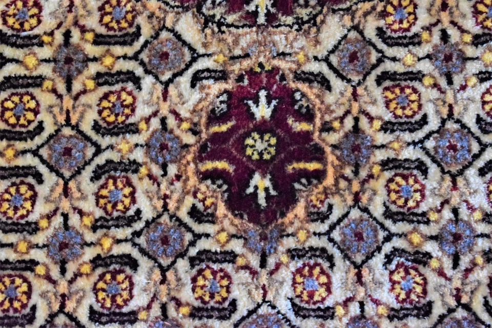 Alfombra de seda anudada a mano Indo-Bidjar 3x5 Foto 4 de 4