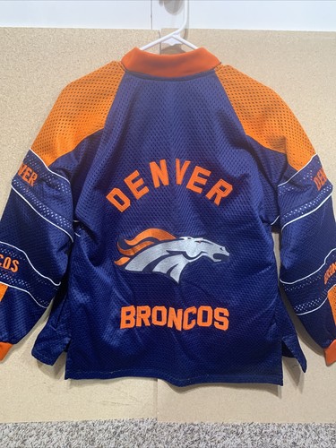 Denver Broncos Jacket Coat NFL Orange Blue Mens Size L Embroidered - Picture 4 of 5