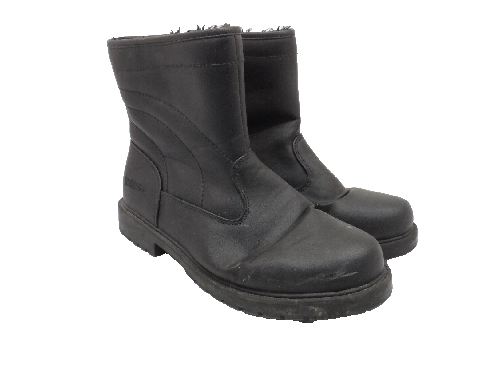 totes Men's Commuter Side-Zip Casual Winter Boots 10077 Black Size 11M