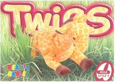 TY Beanie Babies BBOC Card - Series 4 Common - TWIGS the Giraffe - NM/Mint