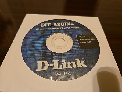 D-Link Ver. 1.01 DFE-530TX+ Express 10 100 Mbps PCI Adapter Drivers & Manual CD