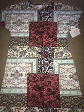 Lularoe Maria Dress Women XL 🦄 Unicorn Red White Paisley Quilt 16-18 New Flowy