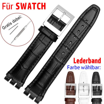 Leder-Armband 19mm kompatibel für   SWATCH IRONY-CHRONO, NEW GENT, AQUACHRONO...