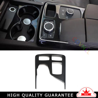Console Gear Shift Frame Cover Trim Fit For Mercedes Benz GLE 15-19 Carbon Fiber