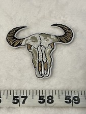 Cow Horn Skull Western Cowboy Desert Texas Embroidered Iron On Patch New
