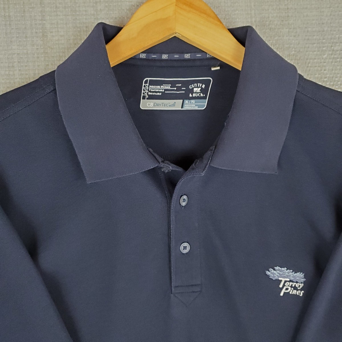 CUTTER & BUCK x TORREY PINES Size XL Mens Navy Blue Polo Shirt