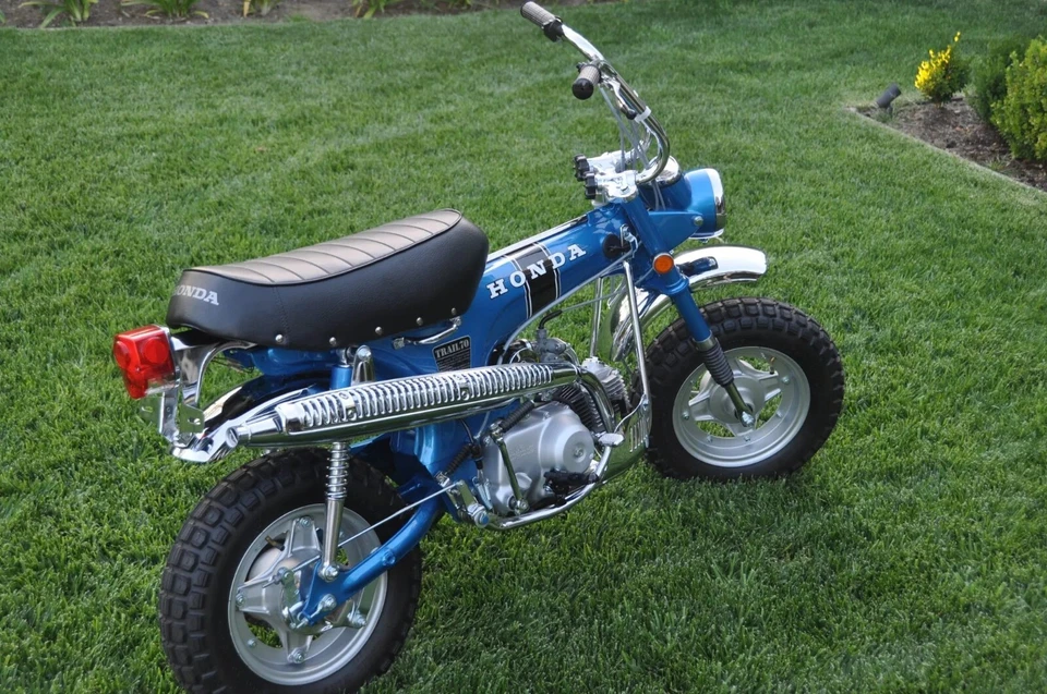 Honda Trail 70 Dax ST50 Z ST70 CT70 1969-1982 asiento. Sillín de tartán amarillo 69-82 Foto 2 de 4